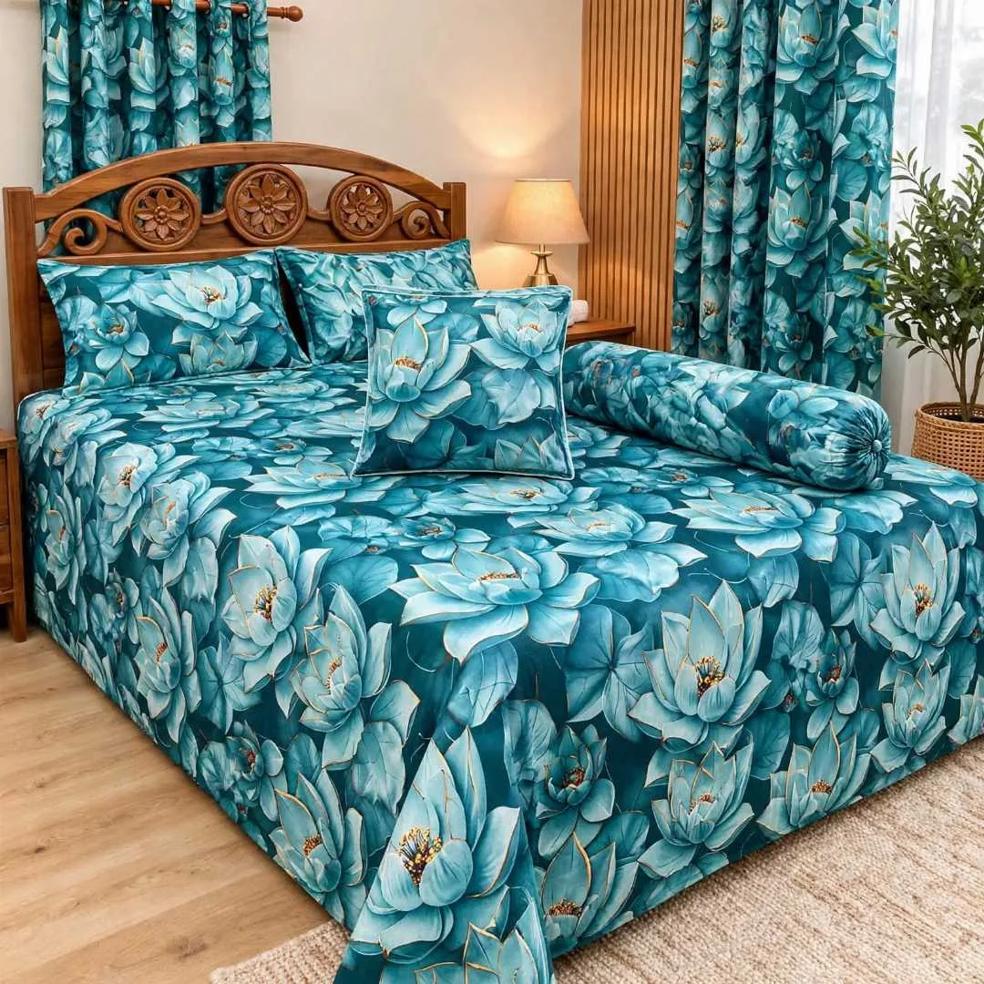 Premium Quality Twill Cotton Comforter 5 Pcs Set