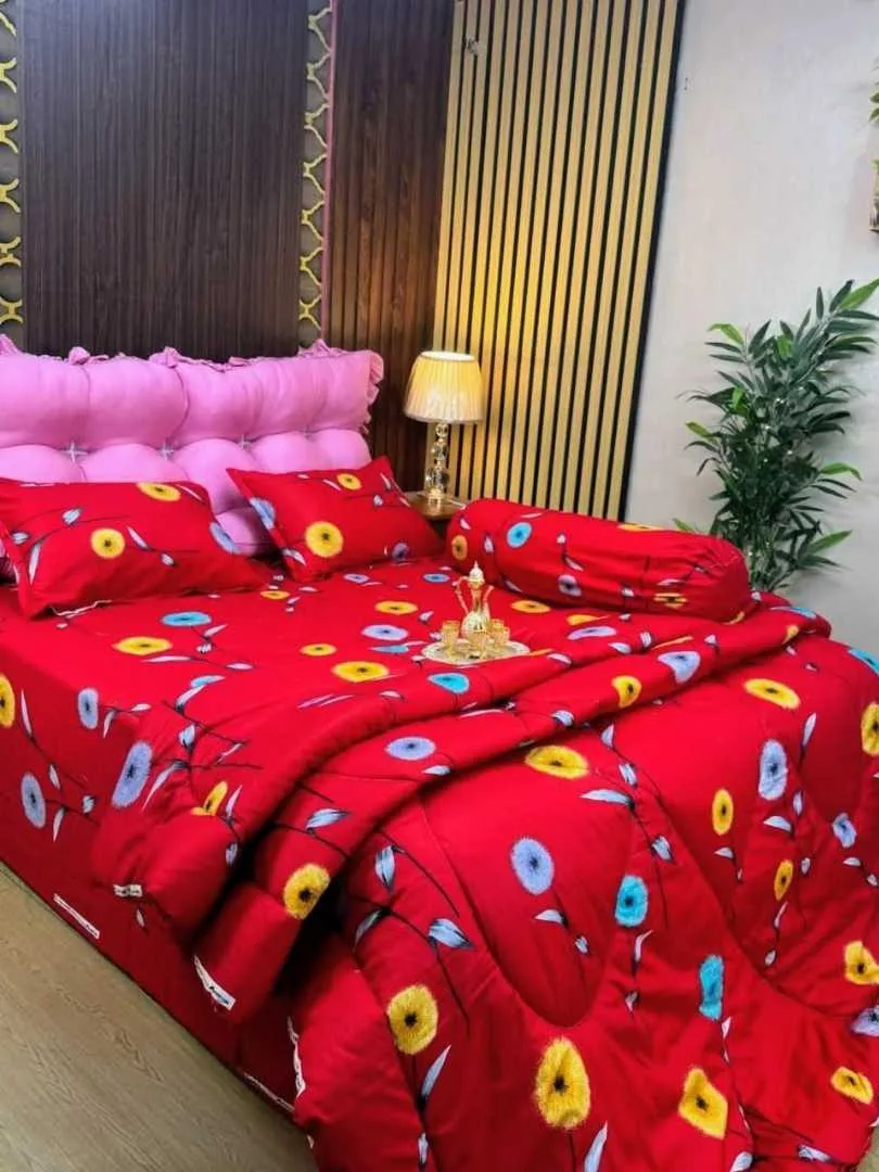 Premium Quality Twill Cotton Comforter 5 Pcs Set