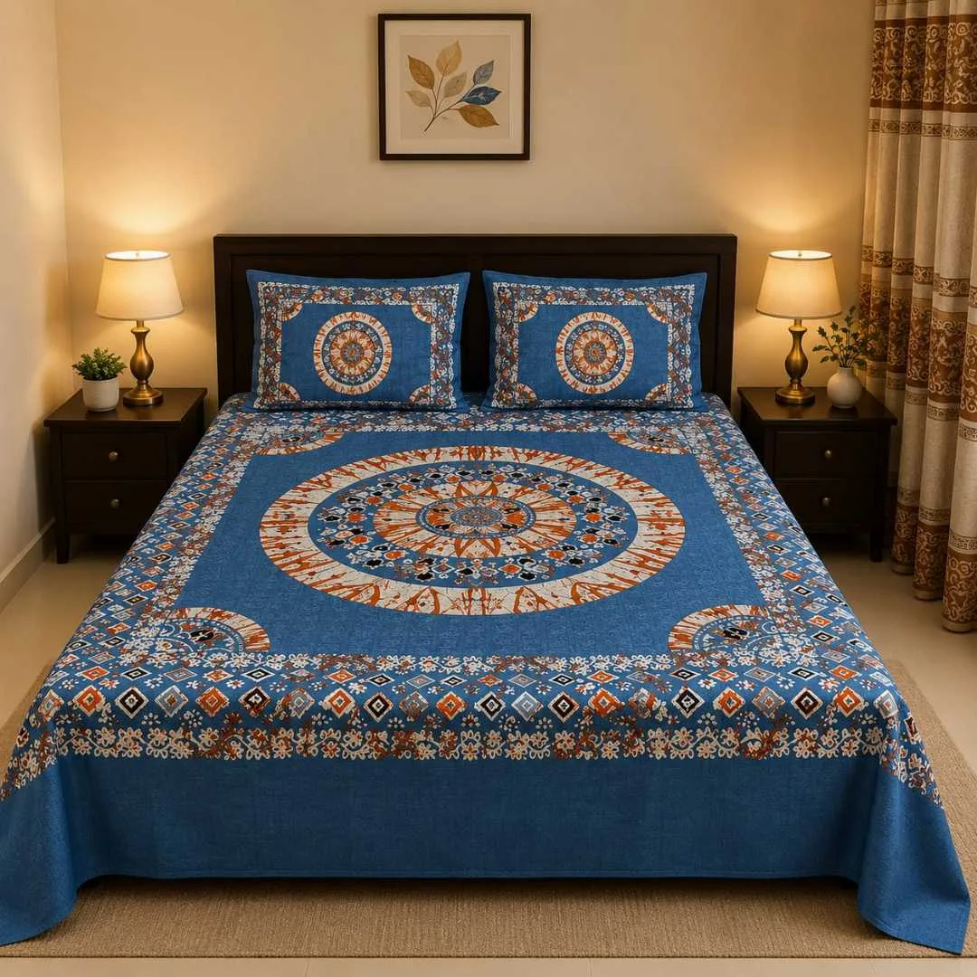 Luxury King size Bed Sheet with Matching Pillow covers