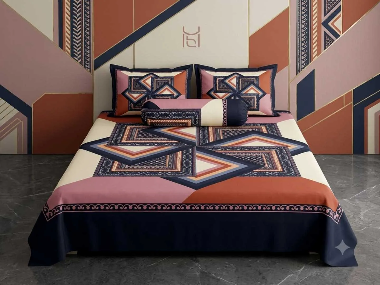 Luxury King size Bed Sheet with Matching Pillow covers