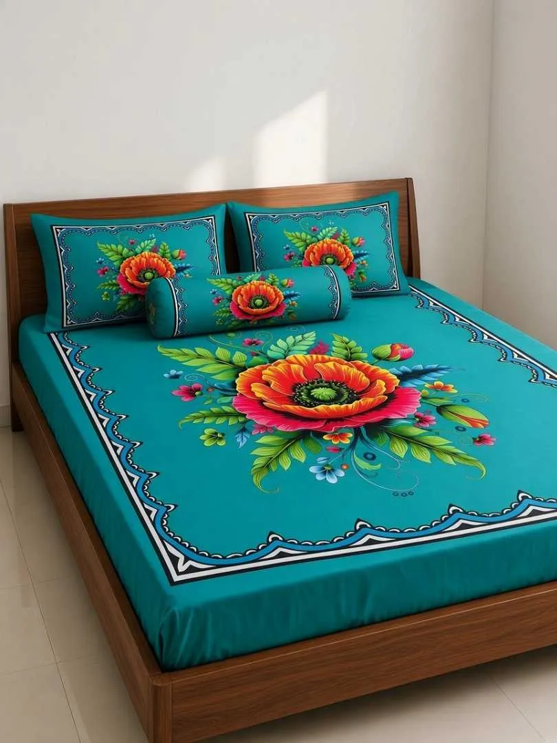 Luxury King size Bed Sheet with Matching Pillow covers