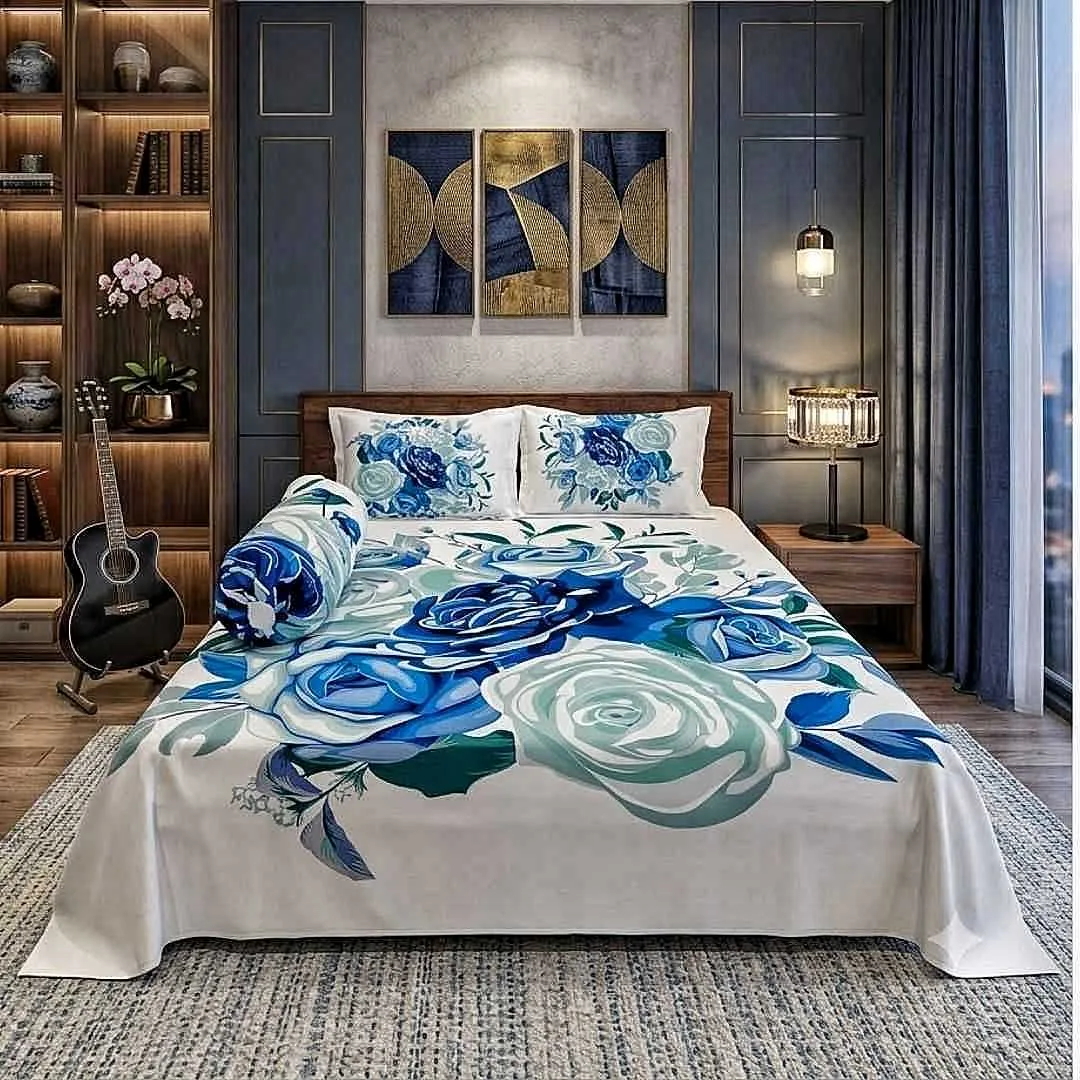 Luxury King size Bed Sheet with Matching Pillow covers