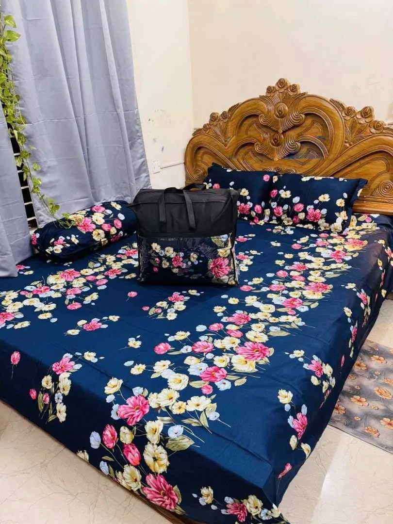 Premium Quality Twill Cotton Comforter 5 Pcs Set