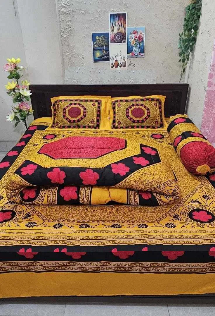 Premium Quality Twill Cotton Comforter 5 Pcs Set