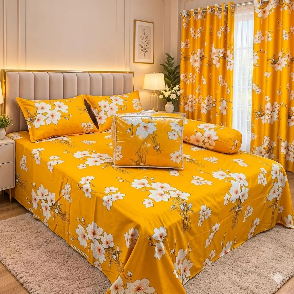Premium Quality Twill Cotton Comforter 5 Pcs Set