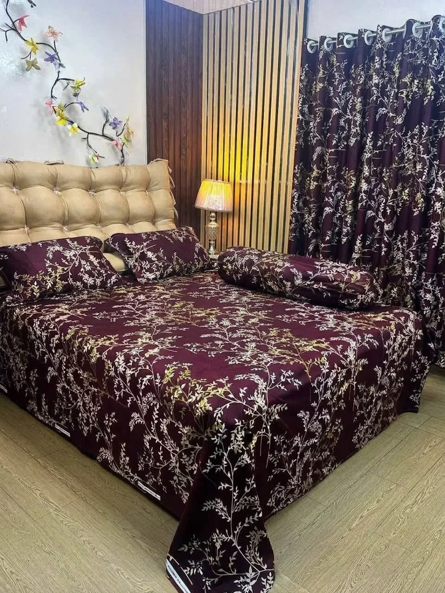Premium Quality Twill Cotton Comforter 5 Pcs Set