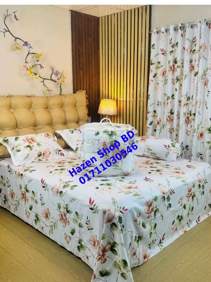Premium Quality Twill Cotton Comforter 5 Pcs Set