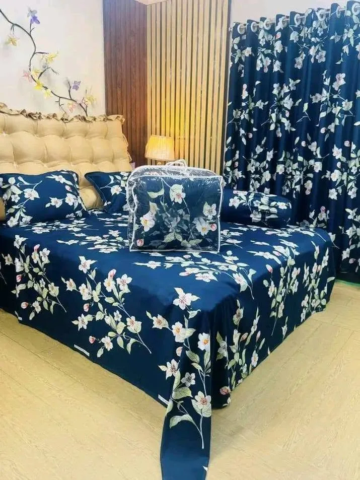 Premium Quality Twill Cotton Comforter 5 Pcs Set