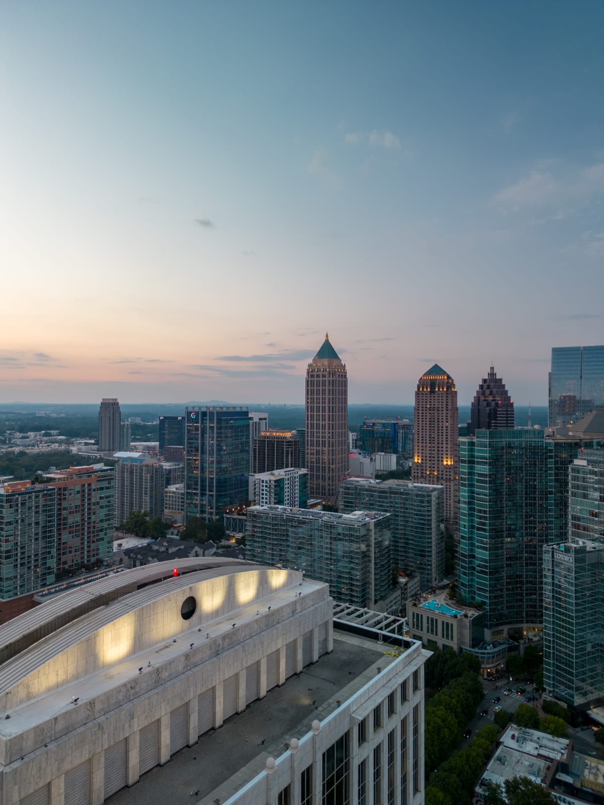 Midtown Atlanta skyline at dusk