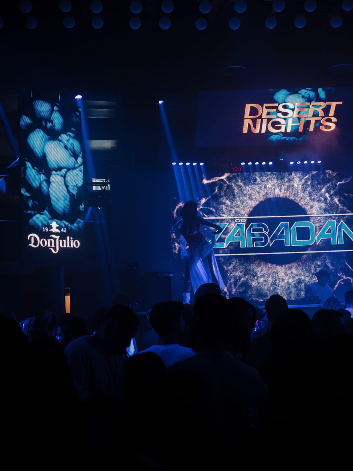 Main room takeover, branded LED wall over the crowd