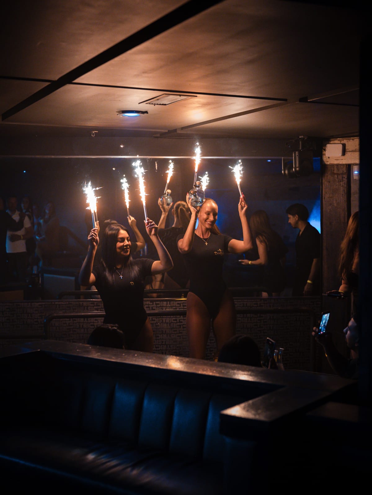 Don Julio bottle service — sparkler train at The District
