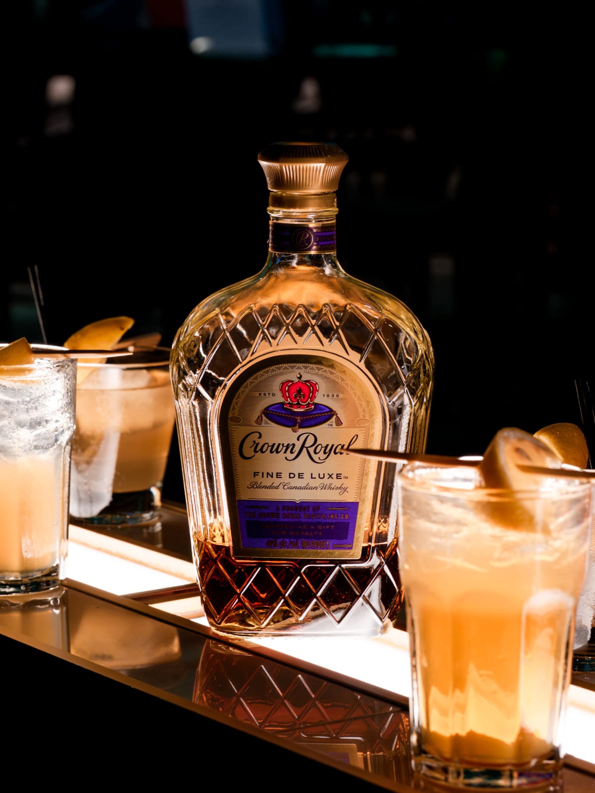 Crown Royal serve poured over ice at the patio bar