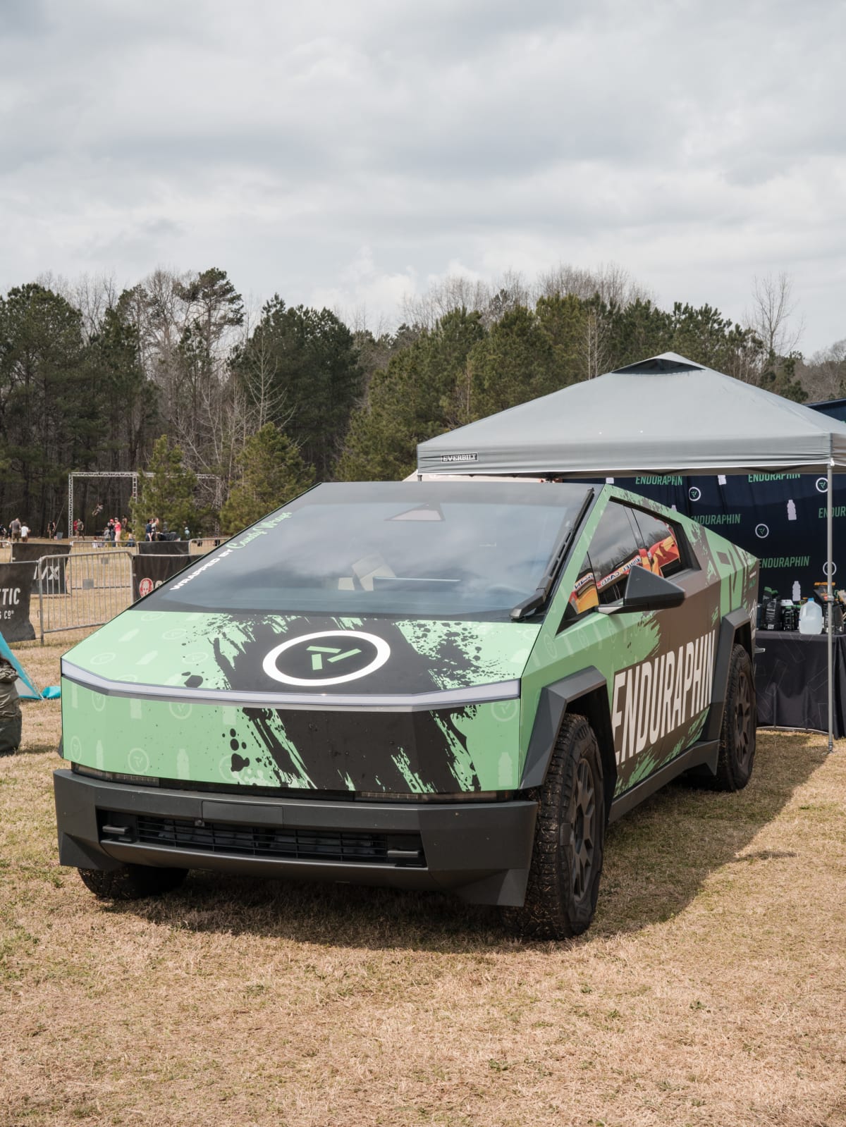 The wrapped Enduraphin truck parked at the Spartan Race village