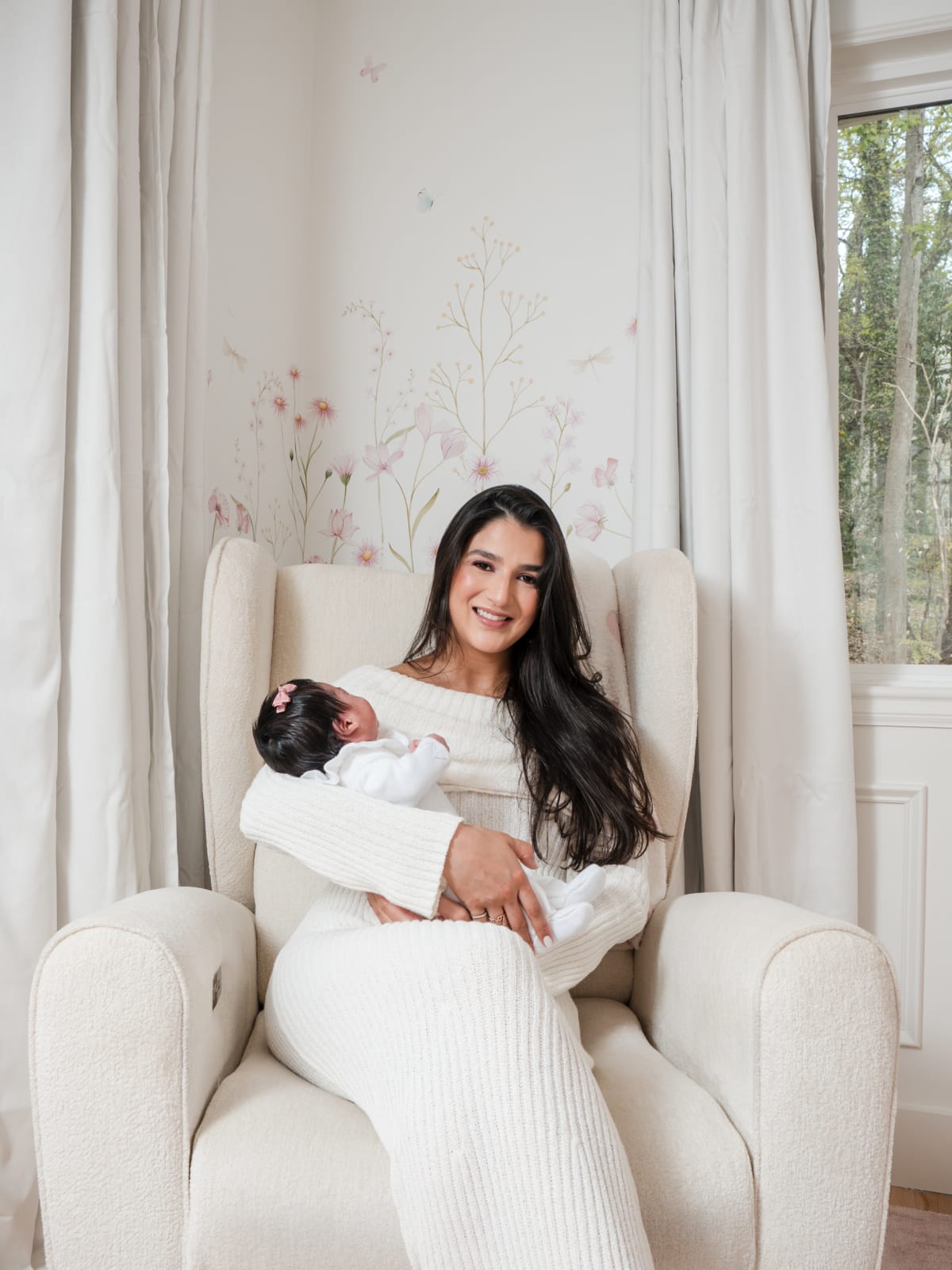Newborn with her family