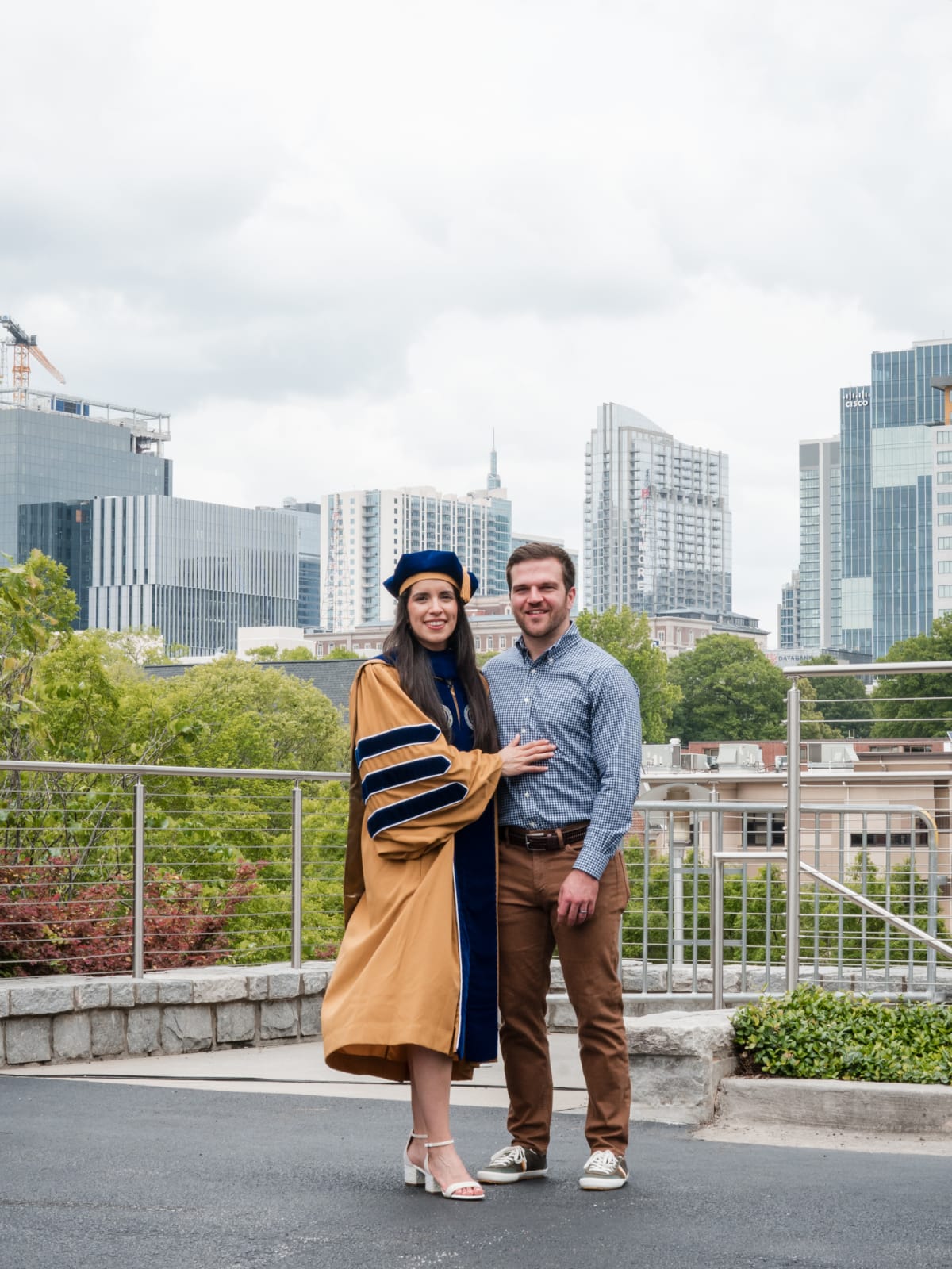 Graduation portrait in late afternoon light