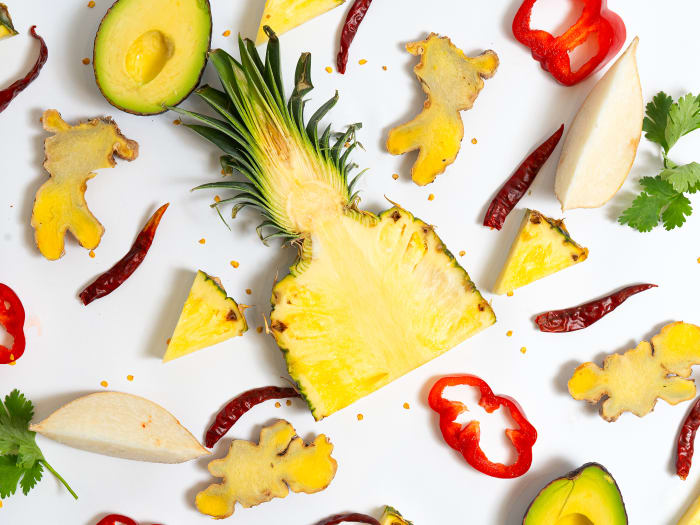 Jerk ginger pineapple ingredients