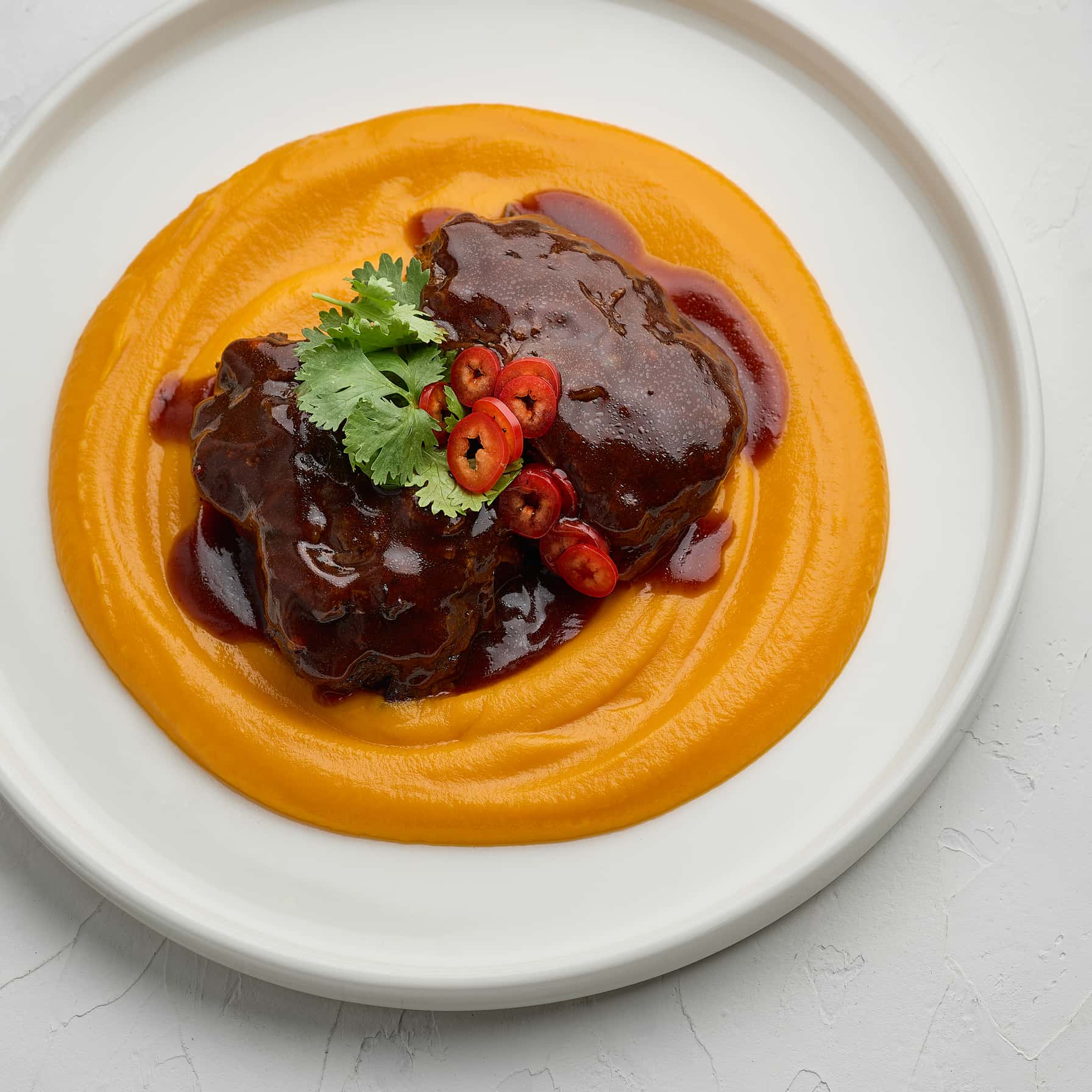 Beef Cheeks With Sweet Potato Puree