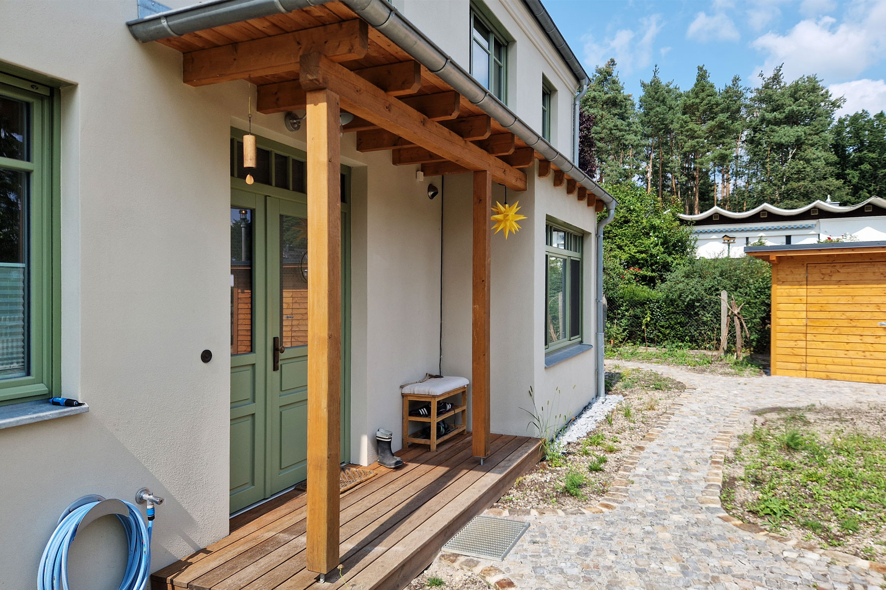 Vordach Eingang Holz Stehfalz