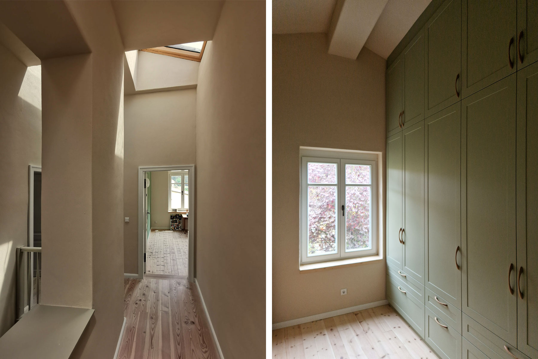 Oberlicht Flur Lehmputz