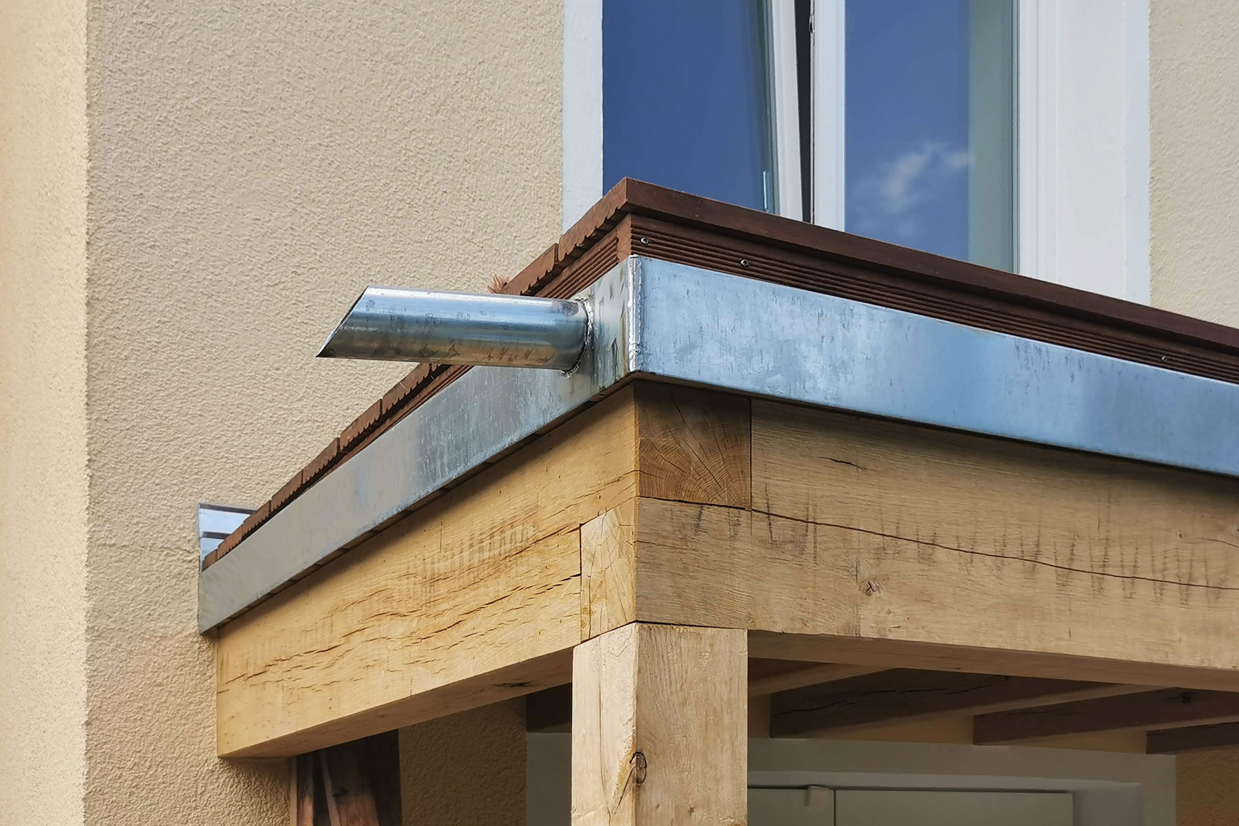 Vordach Holz Entwässerung