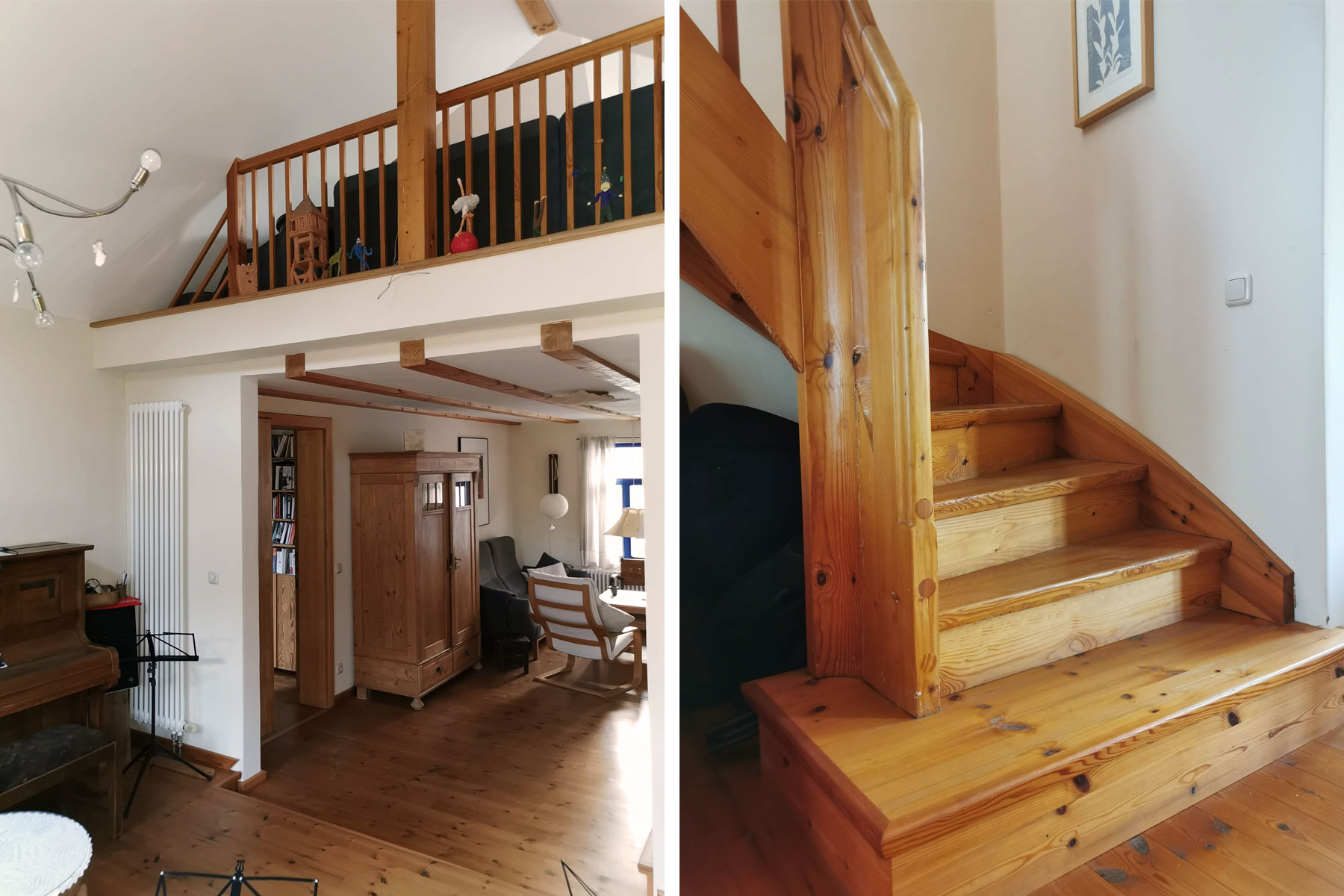 Holz-Wangentreppe Antrittspodest