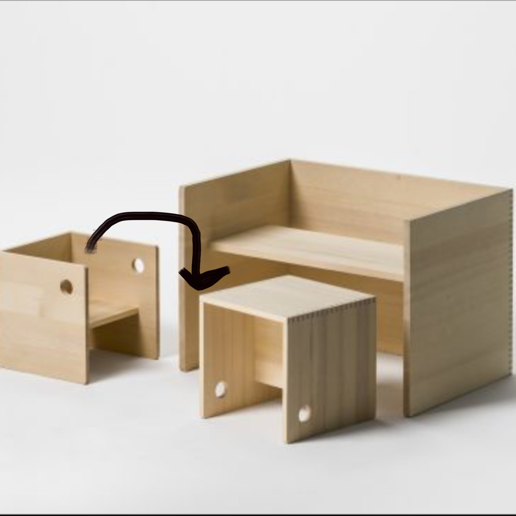 Wohnidee Luzern Kindermöbel Tripolino Hocker Variantenbild 3