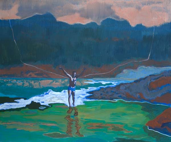 Painting by Wojciech Nowikowski - Sighting (Net Thrower II) 2011