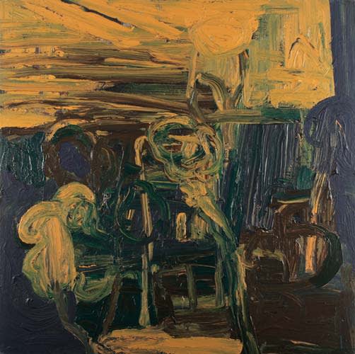 Painting by Wojciech Nowikowski - Yellow sky 2008 acrylic on canvas 100x100cm