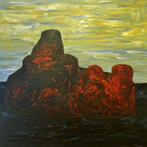 Painting by Wojciech Nowikowski - Obstacle 2008 acrylic on canvas 100x100cm