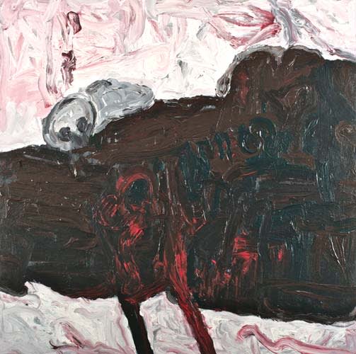 Arrival 2008 acrylic on canvas 100x100cm - Painting by Wojciech Nowikowski