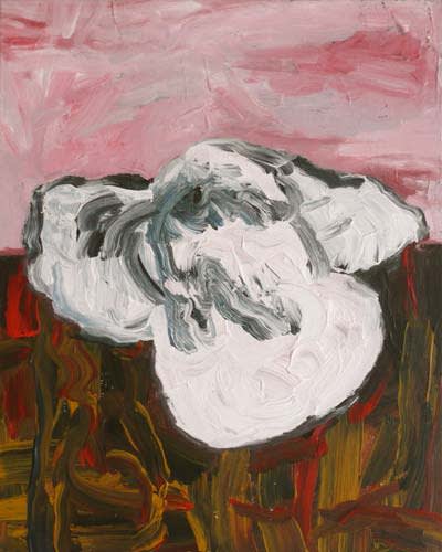 Snowman 2008 acrylic on canvas 51x40cm - Painting by Wojciech Nowikowski