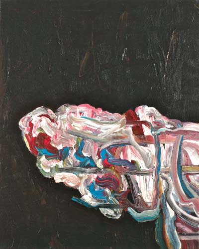 untitled 2008 acrylic on canvas 51x40cm - Painting by Wojciech Nowikowski