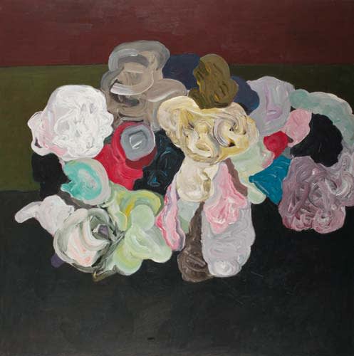 untitled 2008 acrylic on canvas 100x100cm - Painting by Wojciech Nowikowski