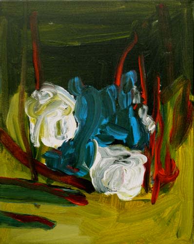 untitled 2007 acrylic on canvas 51x40cm - Painting by Wojciech Nowikowski