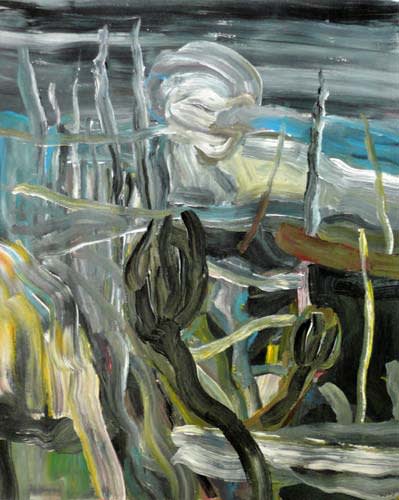 White Lake I 2007 acrylic on paper 75x55cm - Painting by Wojciech Nowikowski