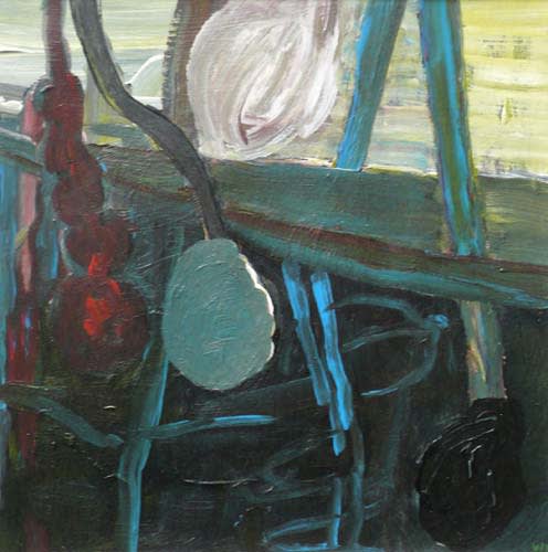 White Lake II 2007 acrylic on paper 36x36cm - Painting by Wojciech Nowikowski