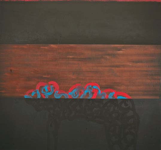 Submerged 2004-2007 acrylic on canvas 142x152cm - Painting by Wojciech Nowikowski