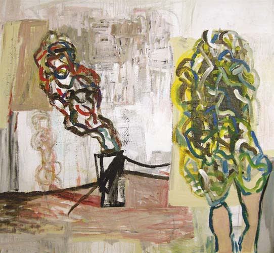 Smoke 2006 acrylic on canvas 142x152cm - Painting by Wojciech Nowikowski