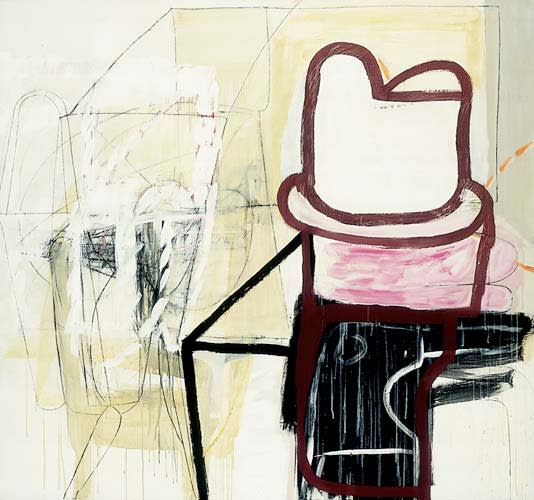 untitled 1999 acrylic on canvas 142x152cm - Painting by Wojciech Nowikowski