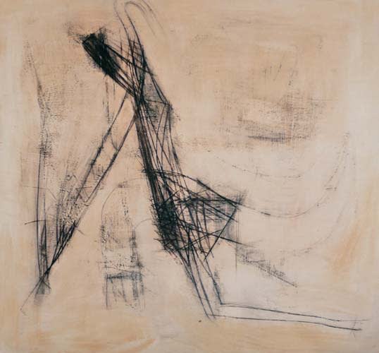 untitled 1989 mixed media on canvas 142x152cm - Painting by Wojciech Nowikowski