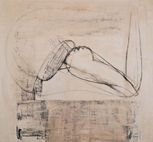 untitled 1989 mixed media on canvas 142x152cm - Painting by Wojciech Nowikowski