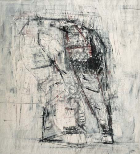untitled 1989 mixed media on paper 150x130cm - Painting by Wojciech Nowikowski