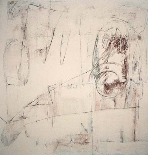 untitled 1988 mixed media on paper 155x140cm - Painting by Wojciech Nowikowski