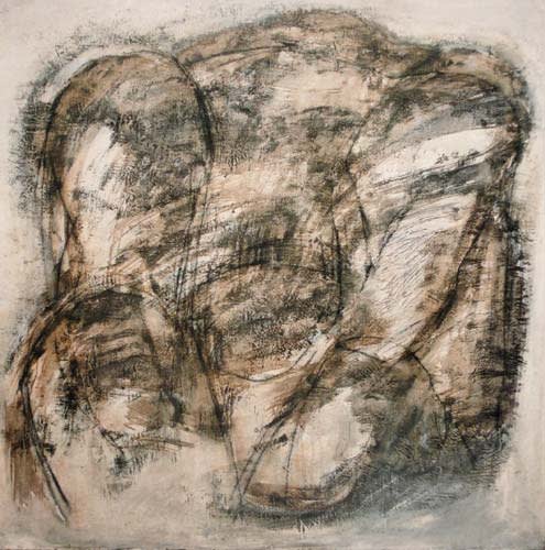 untitled 1987 mixed media on paper 142x125cm - Painting by Wojciech Nowikowski