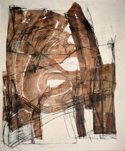 untitled 1987 mixed media on paper 120x100cm- Painting by Wojciech Nowikowski