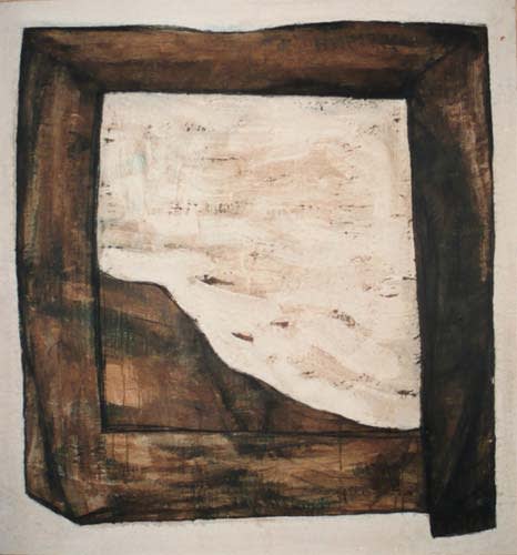 Painting by Wojciech Nowikowski - untitled 1987 mixed media on paper 135x125cm