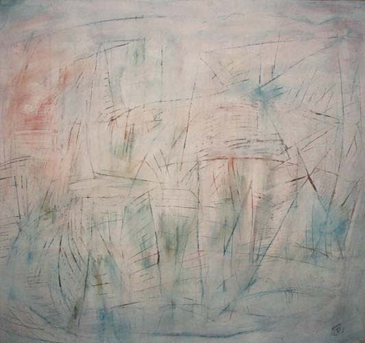 Painting by Wojciech Nowikowski - untitled 1986 mixed media on paper 130x125cm