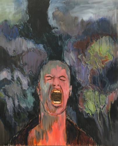 Painting by Wojciech Nowikowski - 2012: Screaming Man