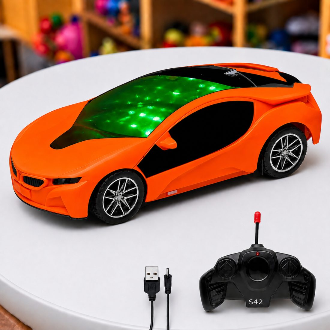S42 High-Speed LED Glow RC Sports Remote Car