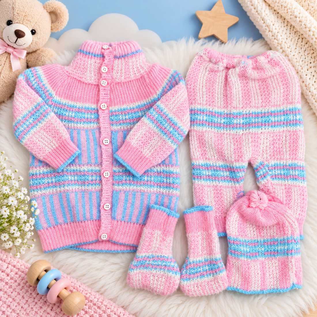 Baby Winter Woollen Clothing Set – 0-3 Months